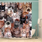 cheap Shower Curtains-Shower Curtain with Hooks 180cm*180cm(70&quot;*70&quot;) Polyester Washable Waterproof Animal Pattern for Kids