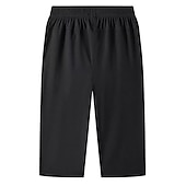 cheap Mens Active Shorts-Men&#039;s Athletic Shorts Cropped Pants Casual Shorts Capri Pants Drawstring Elastic Waist Plain Quick Dry Calf-Length Outdoor Going out Fashion Streetwear Black Blue Micro-elastic