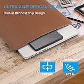 billiga Ljud- och bildtillbehör-extern cd dvd-enhet 7 i 1 ultratunn cd-brännare usb 3.0 med 4 usb-portar och 2 tf/sd-kortplatser optisk diskenhet för bärbar dator mac pc windows 11/10/8/7 linux os