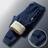 cheap Sweatpants-Men&#039;s Sherpa Fleece Pants Sweatpants Joggers Winter Pants Drawstring Solid Color Comfort Warm Casual Daily Going out Sports Stylish 1 2 Micro-elastic