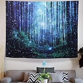 お買い得  森のタペストリー-風景大型壁タペストリー森ライトアート装飾ブランケットカーテンぶら下げホームベッドルームリビングルーム装飾ポリエステル