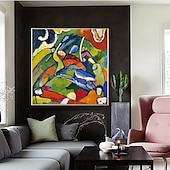 cheap Famous Paintings-Famous Oil Painting Canvas Wall Art Decoration Wassily Kandinsky Abstract for Home Decor Rolled Frameless Unstretched Painting
