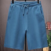 baratos Shorts de moletom-Homens calções atléticos Shorts de moletom Shorts Terry Bolsos Com Cordão Cintura elástica Tecido Conforto Ao ar livre Diário Para Noite Moda Roupa de rua Preto Branco