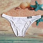 economico Slip, boxer ed intimo Uomo-Per uomo 3 pezzi Mutandine sexy Slip Nylon Tinta unita Vita bassa Nero Bianco