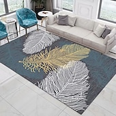 preiswerte Wohn- und Schlafzimmerteppiche-3D-Druck Teppich Blatt Druck Bodenmatte quadratisch Wohnzimmer Schlafzimmer Teppich Fußmatte