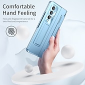 Недорогие Чехлы для Samsung-телефон Кейс для Назначение SSamsung Galaxy Z-сгиб 6 Z Fold 5 Z Fold 4 Z Fold 3 Чехол со стендом Флип Полная защита тела Однотонный ПК