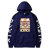 economico Grafica di personaggi di cartoni animati e film-One Piece Monkey D.Rufy Felpa con cappuccio Cartone animato Manga Manga Tasca frontale Grafica Per Da coppia Per uomo Per donna Per adulto Stampa a caldo