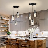 economico Lampadari-lampada a sospensione a led illuminazione a sospensione cromata/oro moderna lampada a sospensione mini lampadari di cristallo lampada a sospensione regolabile per sala da pranzo con isola cucina (1/3