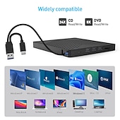 billiga Ljud- och bildtillbehör-extern cd dvd-enhet 7 i 1 ultratunn cd-brännare usb 3.0 med 4 usb-portar och 2 tf/sd-kortplatser optisk diskenhet för bärbar dator mac pc windows 11/10/8/7 linux os