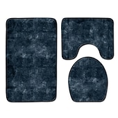 preiswerte 3PC-Badteppich-Mattenset-3er-Set Badematten, rutschfeste Badezimmermatte, U-förmiger Konturenteppich&amp;amp;Toilettendeckelbezug, Badematte mit Marmorstruktur, rutschfest&amp;amp;weicher, saugfähiger Polyesterteppich