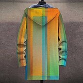 billiga fleecejacka för män-Herr Rand Geometri Gradvis Vinterkappa Fleece-jacka Kappa Håller värmen Andningsfunktion Bekväm Mode Streetwear Sport Sport &amp; Utomhus Dagliga kläder Utekväll Dragkedja Ficka Mönster Höst vinter
