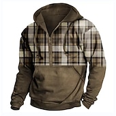 abordables Hoodies Étnicos Vintage-Hombre Estampados Sudadera Sudaderas Ropa de calle Design Manga Larga Con Capucha Casual Diario Deportes Amarillo Rojo Cremallera Estampado Primavera &amp; Otoño Diseñador