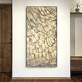 baratos Pinturas Abstratas-pintura a óleo artesanal lona decoração da arte da parede moderna textura dourada abstrata para decoração de casa pintura sem moldura enrolada