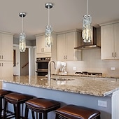 economico Lampadari-lampada a sospensione a led illuminazione a sospensione cromata/oro moderna lampada a sospensione mini lampadari di cristallo lampada a sospensione regolabile per sala da pranzo con isola cucina (1/3