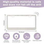 cheap Car Body Decoration &amp; Protection-2 Pack Bling License Plate Frames for Women Sparkly Rhinestone Diamond Car Accessories for Women Handcrafted Stainless Steel Car License Plate Cover with Glitter Crystal Caps