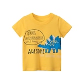 voordelige T-shirts &amp; Overhemden-Kinderen Jongens T-shirt Tee Brief Dinosaurus Korte mouw Katoen Kinderen Top Casual Modieus Dagelijks Zomer Wit 2-8 jaar