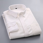 economico Camicie da uomo-Per uomo Camicie Tinta unita / tinta unita Matrimonio Da tutti i giorni Vinaccia Nero Bianco Blu marino Manica lunga Collo ripiegabile Autunno inverno Abbigliamento Fibbia