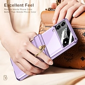 billiga Skal och fodral till Samsung-Mobilskal för Samsung Galaxy Z Flip 5 Z Flip 4 Flip ringhållare dammskydd kameraobjektivskydd enhetlig färg TPU