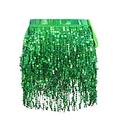 cheap Great Gatsby-Women Sequin Hip Skirt Fringe Tassel Wrap Scarf Party Rave Festival Outfit Halloween Belly Dance Costume Party Club