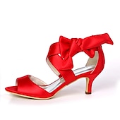 abordables Semiformal-Mujer Zapatos de boda Zapatos de novia Pajarita Tacón de gatito Puntera abierta Satén Cremallera Negro Blanco Marfil