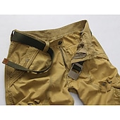 cheap Outdoor-Men's Capri Cargo Shorts Cargo Shorts Shorts Capri Pants Hiking Shorts Leg Drawstring 6 Pocket Plain Comfort Outdoor Daily Going out Fashion Streetwear Black Army Green