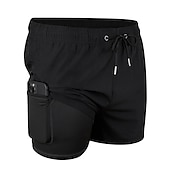 cheap Men&#039;s Boxer Swim Trunks-Men&#039;s Board Shorts Swim Shorts Swim Trunks Summer Shorts Drawstring Elastic Waist 2 in 1 Graphic Comfort Breathable Short Casual Holiday Beach Hawaiian Stylish Gradient blue Black