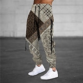Men's Sweatpants Joggers Trousers Drawstring Elastic Waist 3D Print Graphic Prints Flower / Floral Comfort Sports Outdoor Casual Daily Cotton Blend Terry Streetwear Designer Brown Khaki Micro-elastic cheap Joggers-Men's Sweatpants Joggers Trousers Drawstring Elastic Waist 3D Print Graphic Prints Flower / Floral Comfort Sports Outdoor Casual Daily Cotton Blend Terry Streetwear Designer Brown Khaki Micro-elastic