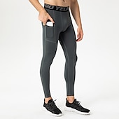 cheap Men&#039;s Shorts, Tights &amp; Pants-Men&#039;s Compression Pants Running Tights Leggings with Phone Pocket Base Layer Athletic Winter Spandex Breathable Quick Dry Sweat wicking Power Flex Fitness Gym Workout Running Skinny Sportswear