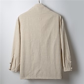preiswerte Lässige Jacken-Herren Leichte Jacke Sommerjacke Leinenjacke Urlaub Alltagskleidung Langlebig Lässig / Alltäglich 2 in 1 Winter Frühling &amp; Herbst Einfarbig Japan und Korea Style Freizeit Regulär Schwarz Wei