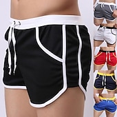 preiswerte Boxer-Badehose für Herren-Herren Badehose Schwimmshorts Bademode Boardshorts Badeshorts 3-Zoll-Shorts Elastische Taille Farbblock Komfort Atmungsaktiv Kurz Sport in der Natur Täglich Baden Stilvoll Casual / sportlich Schwarz