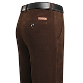 tanie Szczupły-Męskie Garnitury Spodnie sztruksowe Spodnie zimowe Spodnie Kieszeń Prosta noga Równina Komfort Ciepłe Ślub Biuro Biznes Moda miejska Codzienny Czarny Granatowy Średnio elastyczny