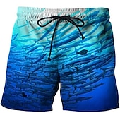 baratos Estampa Oceano-Homens Estampas Abstratas Peixes Calção Justo de Natação Shorts de Natação Bermuda de Surf Cintura Média Moda Roupa de rua Casual Ao ar livre Diário Feriado Bolsos Com Cordão Cintura elástica Designer