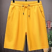 baratos Shorts de moletom-Homens calções atléticos Shorts de moletom Shorts Terry Bolsos Com Cordão Cintura elástica Tecido Conforto Ao ar livre Diário Para Noite Moda Roupa de rua Preto Branco