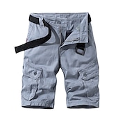 billige Klassisk-Herre Cargoshorts Shorts Shorts til turbruk 6 lommer عادي Komfort Pustende Knelengde Avslappet Daglig Gateklær 100 % bomull Sport Mote Blå Grønn Mikroelastisk