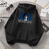 levne Kreslená a filmová postava-Středa Addams Addamsova rodina středa Kapuce Animák Manga Anime Přední kapsa Grafika Pro Pro páry Pánské Dámské Dospělé Horká ražba