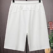 baratos Shorts de moletom-Homens calções atléticos Shorts de moletom Shorts Terry Bolsos Com Cordão Cintura elástica Tecido Conforto Ao ar livre Diário Para Noite Moda Roupa de rua Preto Branco