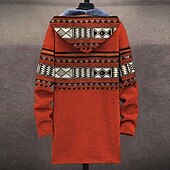 cheap Men&#039;s Print Fleece Jackets-Men&#039;s Abstract Graphic Prints Geometry Winter Coat Fleece Jacket Coat Warm Breathable Comfortable Fashion Streetwear Sport Sports &amp; Outdoor Daily Wear Going out Zipper Pocket Print Fall &amp; Winter