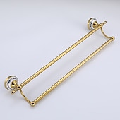 abordables Barres repose-serviettes-porte-serviettes ti-golden porte-serviettes en céramique mural pour salle de bain support de tour à 2 niveaux 1 pc