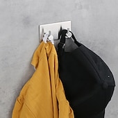 cheap Robe Hooks-Wall Hooks Self-adhesive Robe Hooks Bathroom 304 Stainless Steel Hook Kitchen Bathroom Hook Punch Free Single Hook Door Rear Metal Coat Hook