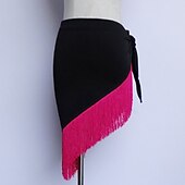 abordables Tenues de danse latine-Ceinture de danse latine cordon de serrage frangé gland épissage entraînement de performance pour femmes mélange de coton haut