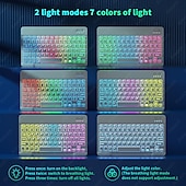 abordables Ensemble souris clavier-combo clavier et souris pour tablette android ios windows, combo clavier souris mince sans fil, clavier rétroéclairé arc-en-ciel bluetooth