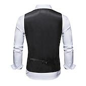 זול ג&#039;קט גברים-בגדי ריקוד גברים וסט חֲזִיָה Gilet חתונה משרד קריירה לבוש יומיומי מסיבה\קוקטייל עסקים מודרני עכשווי אביב סתיו רקום כיס דפוס כפתור למטה פוליאסטר רך חוץ נוח פרח חזה יחיד צווארון V רגיל