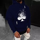 economico Felpe con cappuccio da uomo-Per uomo Tinta unica Carte francesi Felpa con cappuccio Felpe Felpa Felpa con cappuccio Manica lunga Felpa con cappuccio Con cappuccio Streetwear Stampa a caldo Sportivo Informale Abbigliamento di