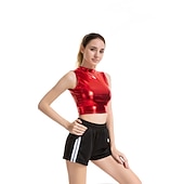 tanie Najfatalniejszy-Metaliczne Lata 80 Błyszczący patent na lateks Crop top Skóra PU Strój na bal maskowy Damskie Strój karnawałowy Bal maskowy Impreza Wieczór panieński Parada równości Dla dorosłych Top