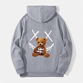 abordables Motif 3D-Homme Graphic Ours Sweat à capuche Sweats à Capuche Sweat-shirt Sweat à capuche manche longue Sweat à capuche Capuche Frais Sport &amp; Loisir Vêtement de rue Noir Rouge Printemps Automne Designer