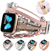 billiga Apple Watch-band-Smyckesarmband Kompatibel med Apple Watch klockband 38mm 40mm 41mm 42mm 44mm 45mm 49mm Lyx PU-läder Ersättningsurband för iwatch Series Ultra 8 7 6 5 4 3 2 1 SE
