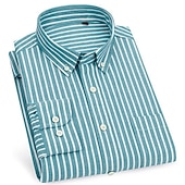 voordelige oxford-overhemden voor heren-Voor heren Overhemd Button-down overhemd Shirt met kraag Strijkvrij overhemd Oxford overhemd Gestreept Bruiloft Buiten Zwart+Wit+Marineblauw Wit Marineblauw blauw Lange mouw Strijkijzer Lente &amp; Herfst