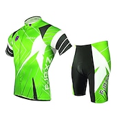 billiga Klädsatser för män-Herr Cykeltröja med shorts Kortärmad Bergscykling Vägcykling Sommar Mörkgrå Gul Rubinrött Lappverk Mönstrad Rolig Cykel 3D Tablett Snabb tork UV-Resistent Dragkedja fram Bakficka sporter Kläder