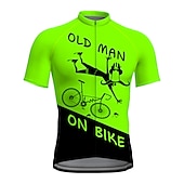 economico Maglie da uomo-Per uomo Maglia da Ciclismo Grafico Divertente VECCHIO IN BICICLETTA Manica Corta Bicicletta Maglia Top con 3 tasche posteriori Mountain Bike MTB Ciclismo su strada Asciugatura Rapida Strisce