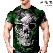 economico magliette da uomo taglie forti-Per uomo Plus Size maglietta Grande e alto Pop art Girocollo Stampa Manica corta Primavera estate Vintage Di tendenza Streetwear Essenziale Informale Sport Top